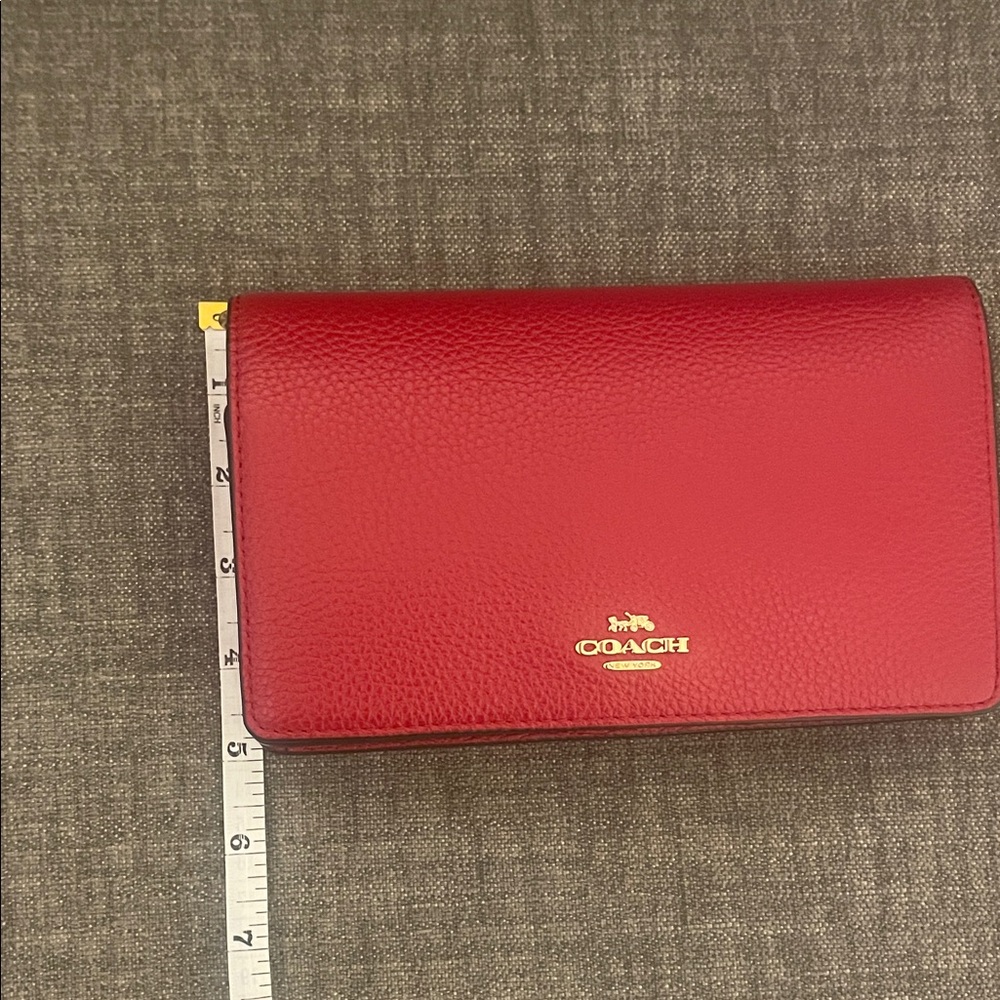Coach Anna Red Pebble Leather Crossbody - Picture 14 of 15